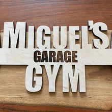 Load image into Gallery viewer, Customizable Garage Gym Sign Barbell