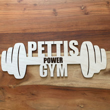 Load image into Gallery viewer, Customizable Garage Gym Sign Barbell