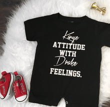Load image into Gallery viewer, Kanye Attitude with Drake Feelings Romper