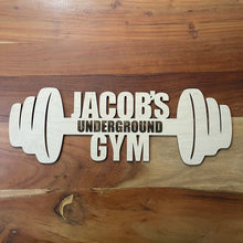 Load image into Gallery viewer, Customizable Garage Gym Sign Barbell