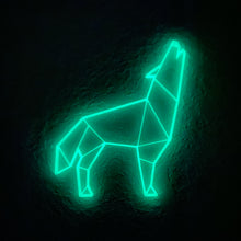 Load image into Gallery viewer, Howling Wolf Geometric Wall Art 2D
