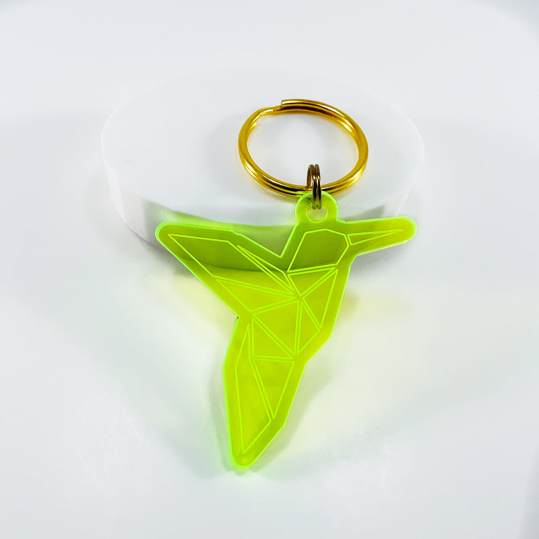 Hummingbird Geometric Acrylic Keychain