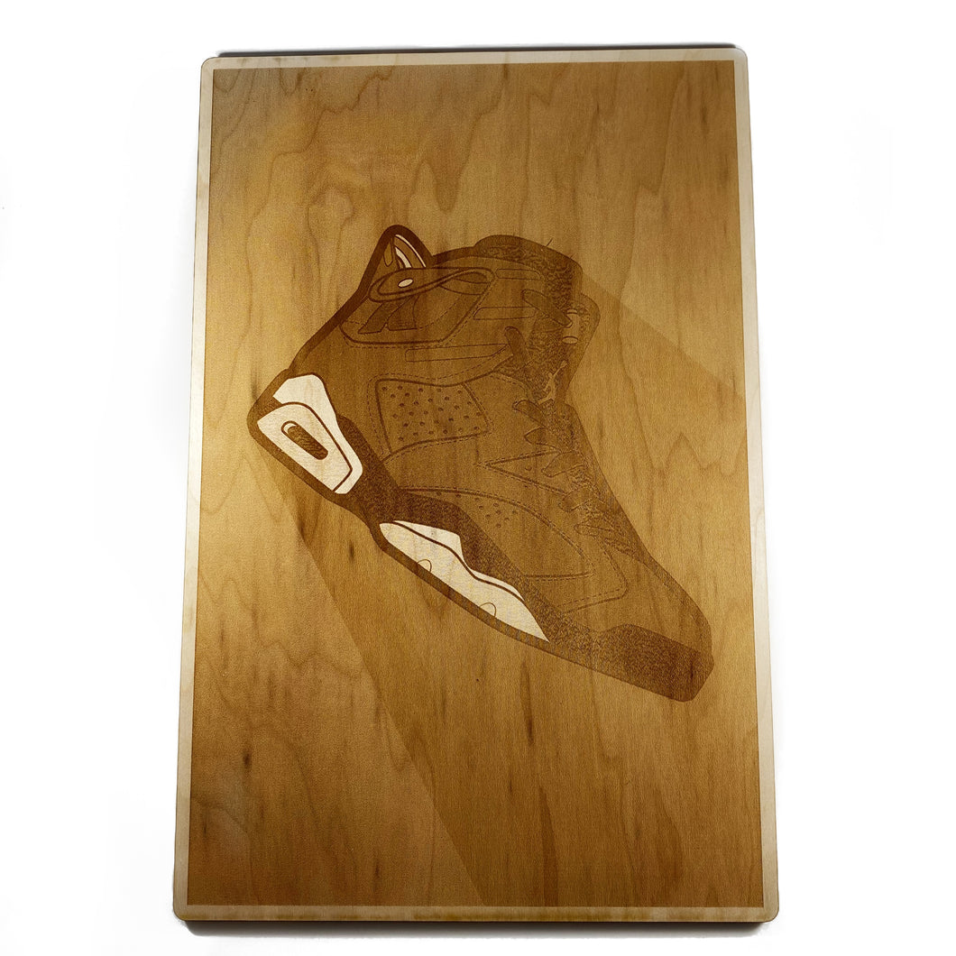 Inspired by Jordan 6 x Travis Scott Engraved Wall Decor Piece Wood