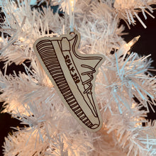Load image into Gallery viewer, Yeezy 350 inspired Wooden Sneaker Ornament / Urban Xmas
