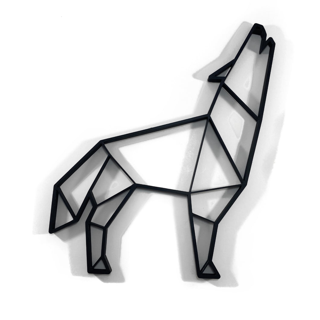 Howling Wolf Geometric Wall Art 2D