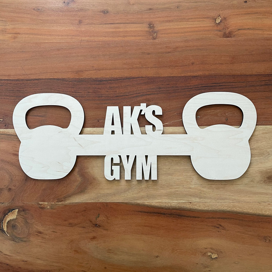 Customizable Garage Gym Sign Kettlebell