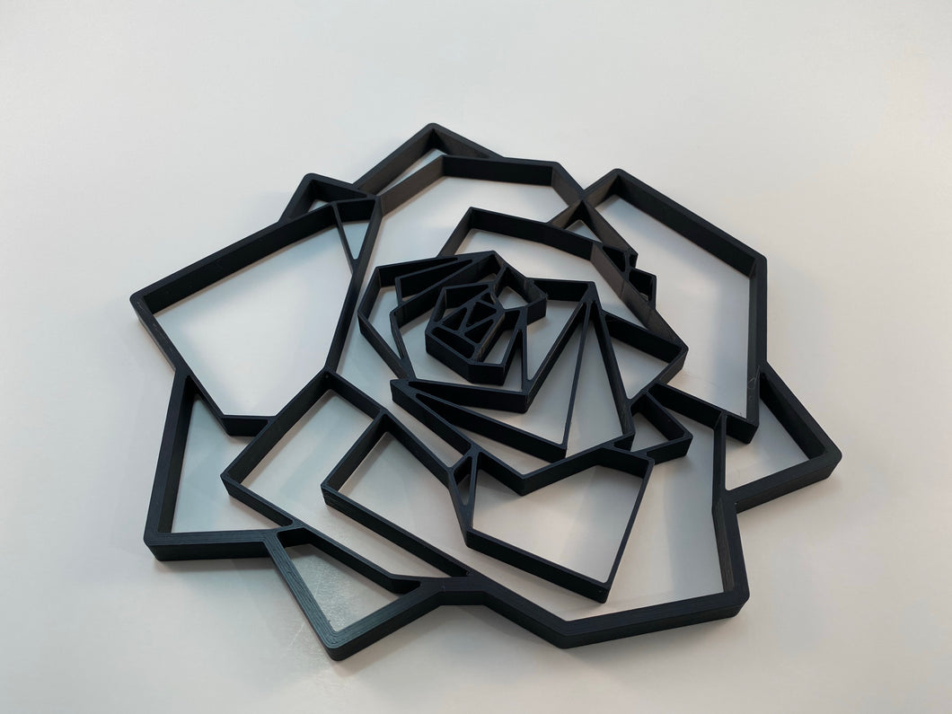 Geometric Rose Wall Art 2D