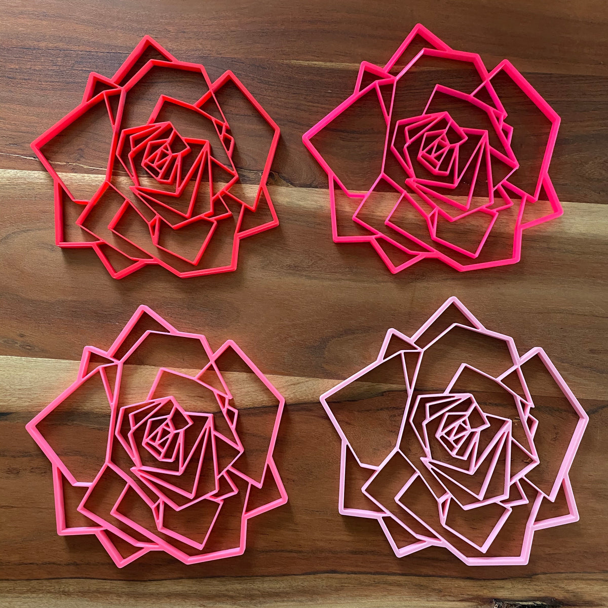 Original Geo Rose Relief - layered 3D-printed wall art piece, hand-finished by Soul Kid Dsgn, view 8