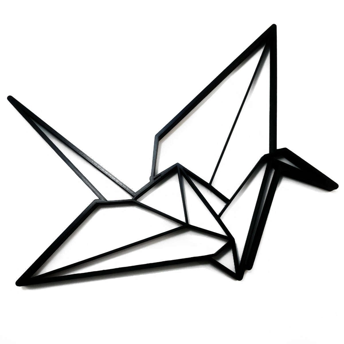 Original Geo Origami Crane Relief - layered 3D-printed wall art piece, hand-finished by Soul Kid Dsgn