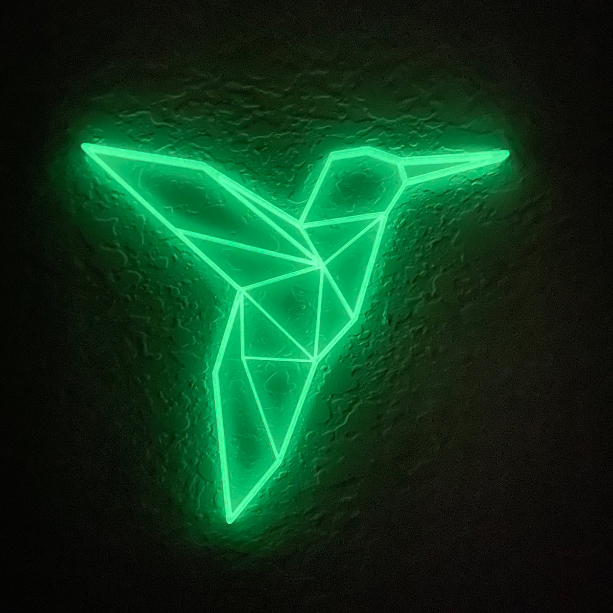 Original Geo Hummingbird Relief - layered 3D-printed wall art piece, hand-finished by Soul Kid Dsgn, view 3