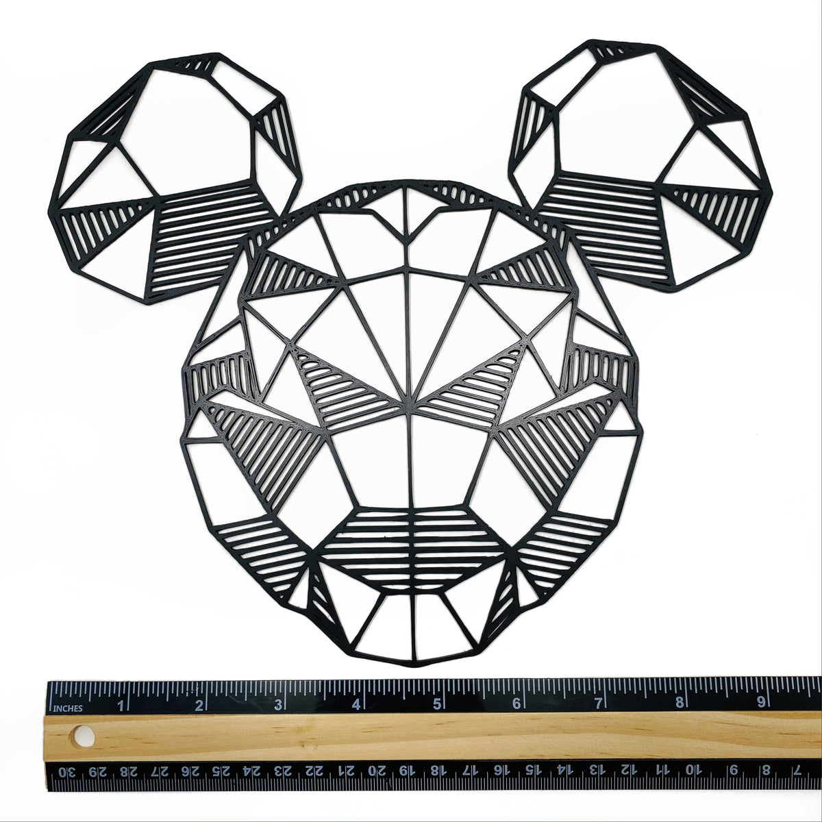 Original Geo Mouse Relief - layered 3D-printed wall art piece, hand-finished by Soul Kid Dsgn, view 3