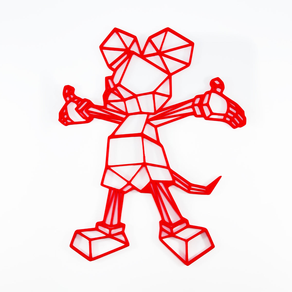 Original Geo Mouse Standing Relief - layered 3D-printed wall art piece, hand-finished by Soul Kid Dsgn, view 6