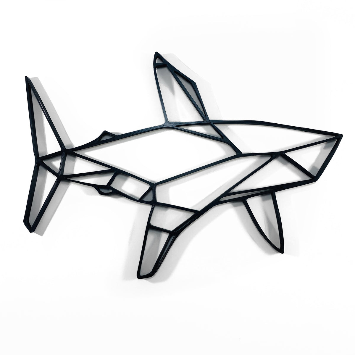 Original Geo Shark No. 2 Relief - layered 3D-printed wall art piece, hand-finished by Soul Kid Dsgn