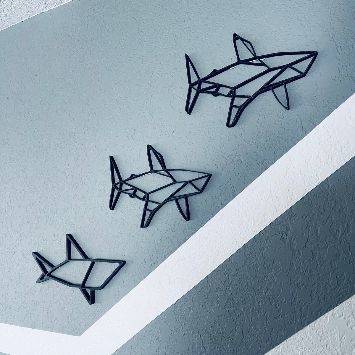 Original Geo Shark No. 2 Relief - layered 3D-printed wall art piece, hand-finished by Soul Kid Dsgn, view 7