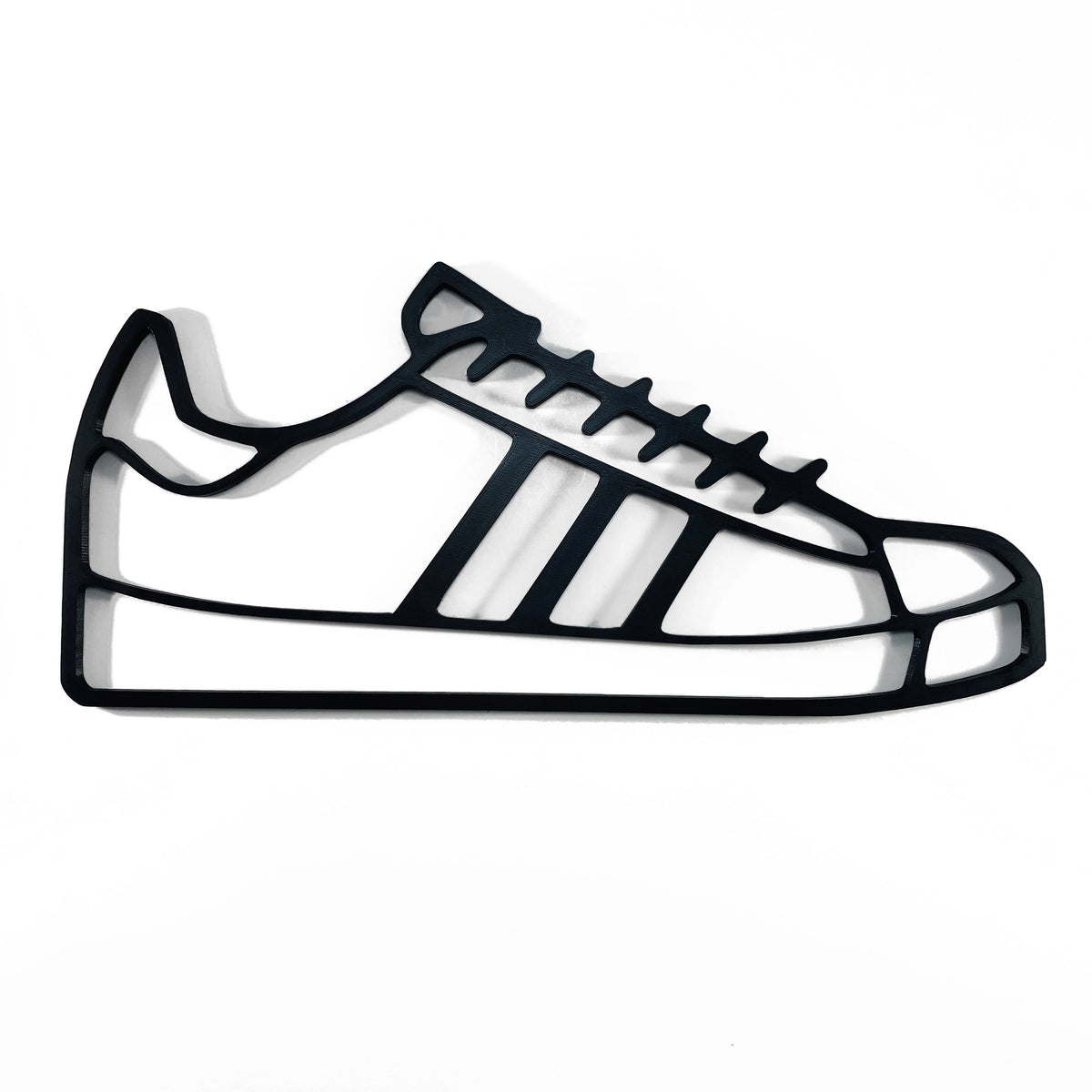 Original Three-Stripe Shell-Toe Relief - layered 3D-printed wall art piece, hand-finished by Soul Kid Dsgn