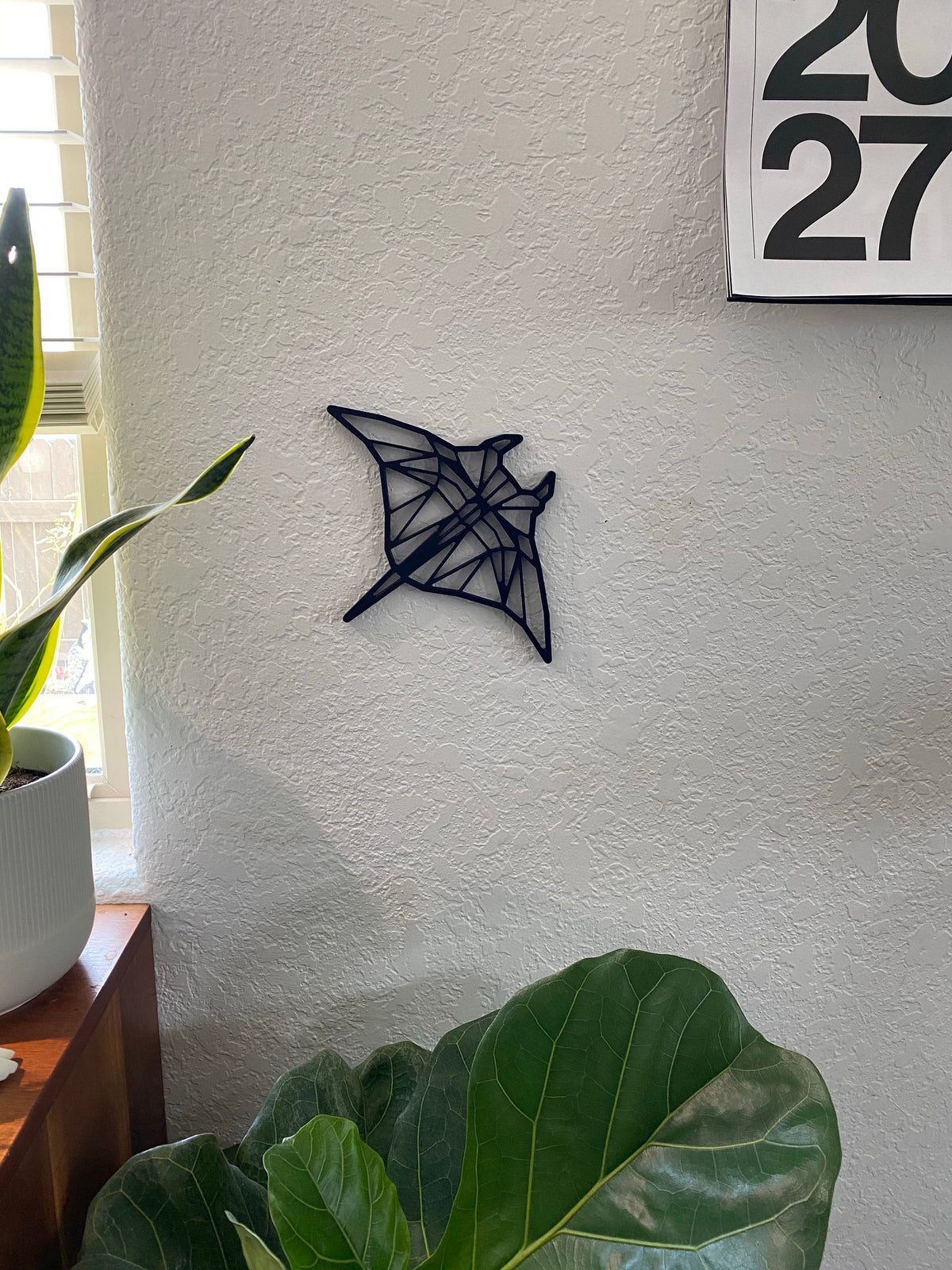 Original Geo Manta Relief - layered 3D-printed wall art piece, hand-finished by Soul Kid Dsgn, view 6