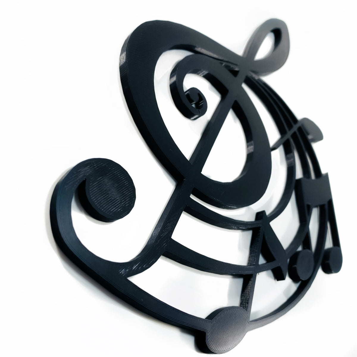 Original Treble Swirl Relief - layered 3D-printed wall art piece, hand-finished by Soul Kid Dsgn, view 3