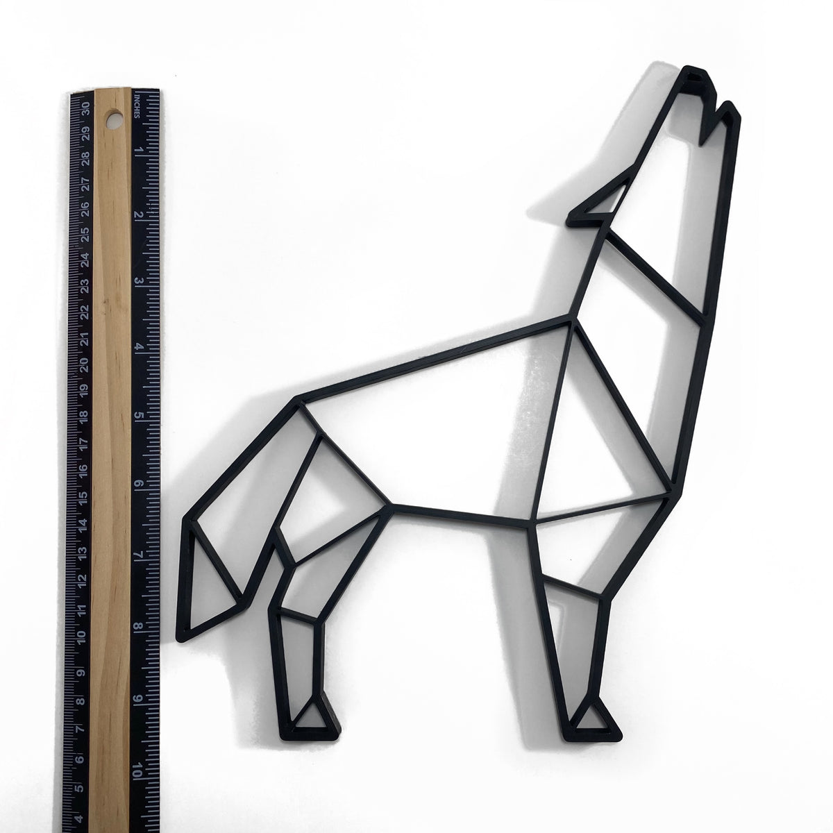 Original Geo Howling Wolf Relief - layered 3D-printed wall art piece, hand-finished by Soul Kid Dsgn, view 4