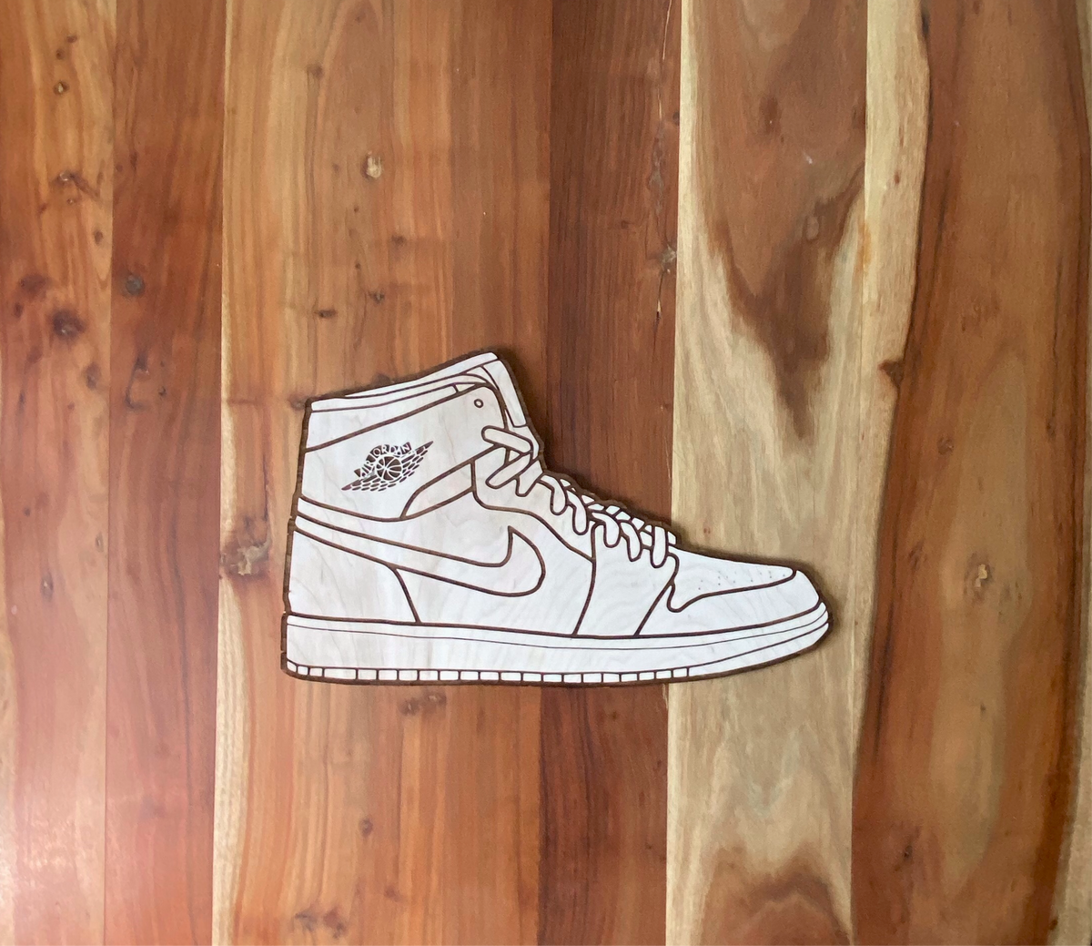 Original Court Classic Hi Engraved Relief - laser-cut hardwood wall art, hand-finished by Soul Kid Dsgn, view 5