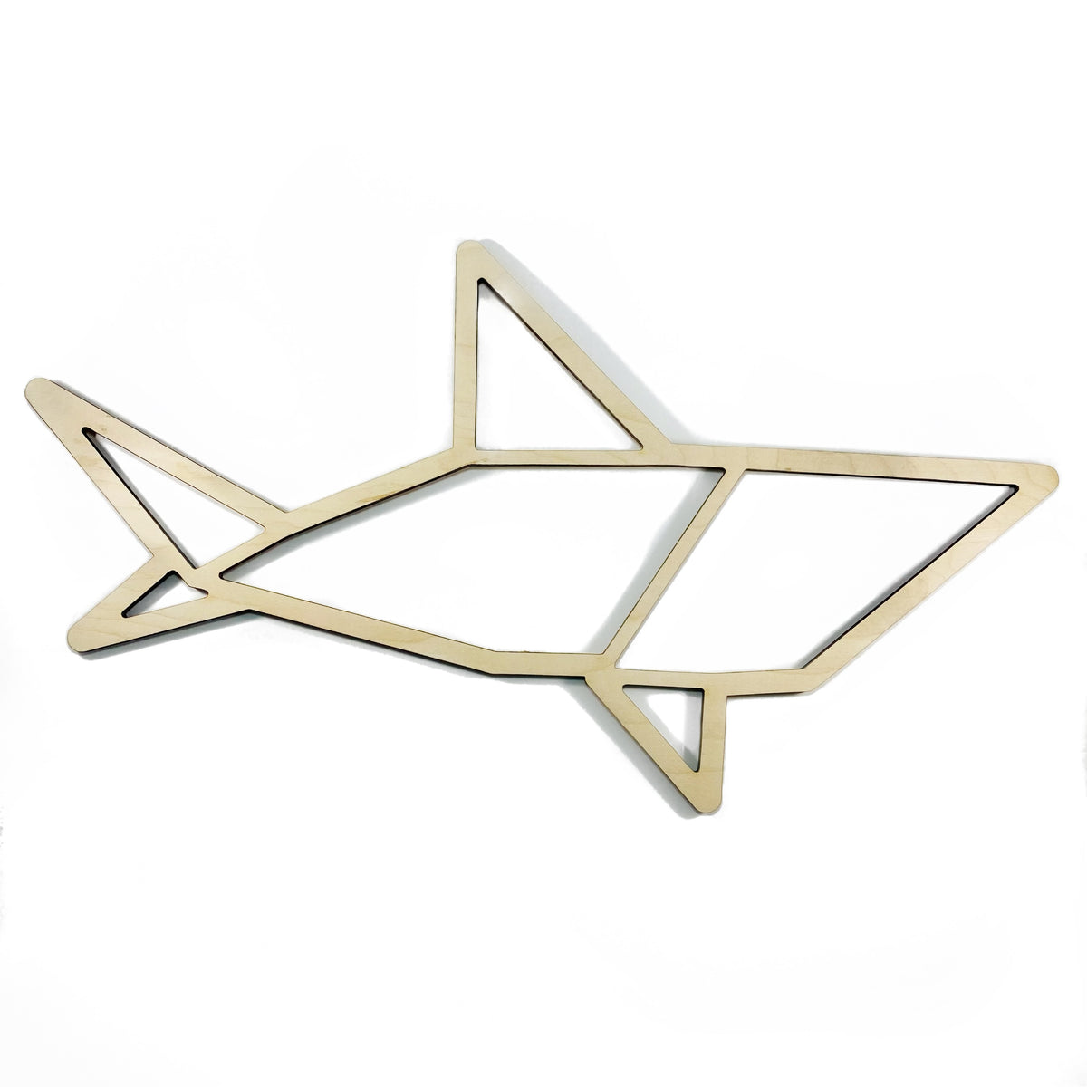 Original Geo Shark XL Relief - laser-cut hardwood wall art, hand-finished by Soul Kid Dsgn, view 2