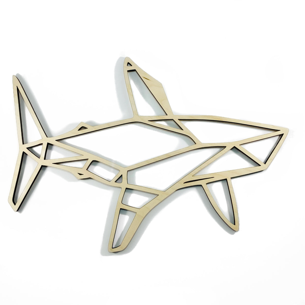 Original Geo Shark No. 2 XL Relief - laser-cut hardwood wall art, hand-finished by Soul Kid Dsgn, view 3