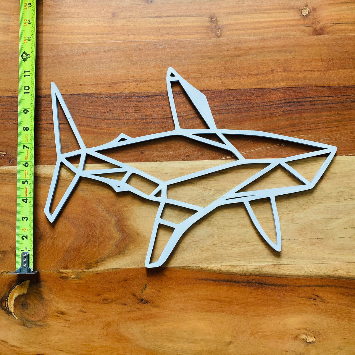 Original Geo Shark No. 2 XL Relief - laser-cut hardwood wall art, hand-finished by Soul Kid Dsgn, view 4