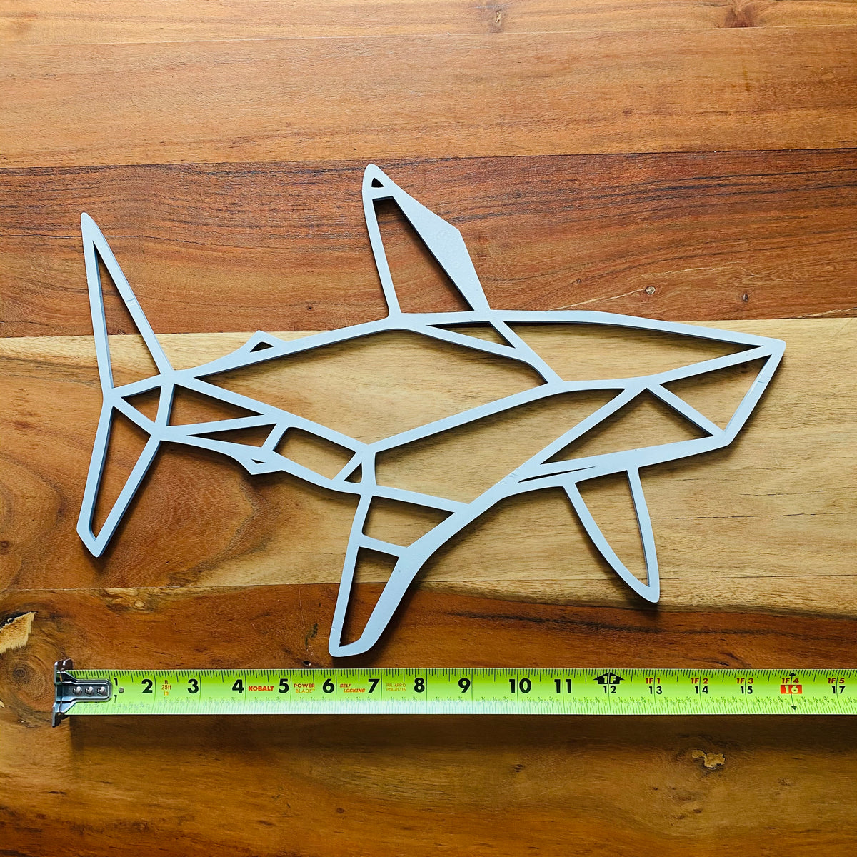 Original Geo Shark No. 2 XL Relief - laser-cut hardwood wall art, hand-finished by Soul Kid Dsgn, view 5