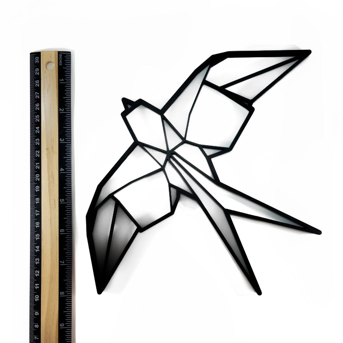 Original Geo Swallow Relief - layered 3D-printed wall art piece, hand-finished by Soul Kid Dsgn, view 4
