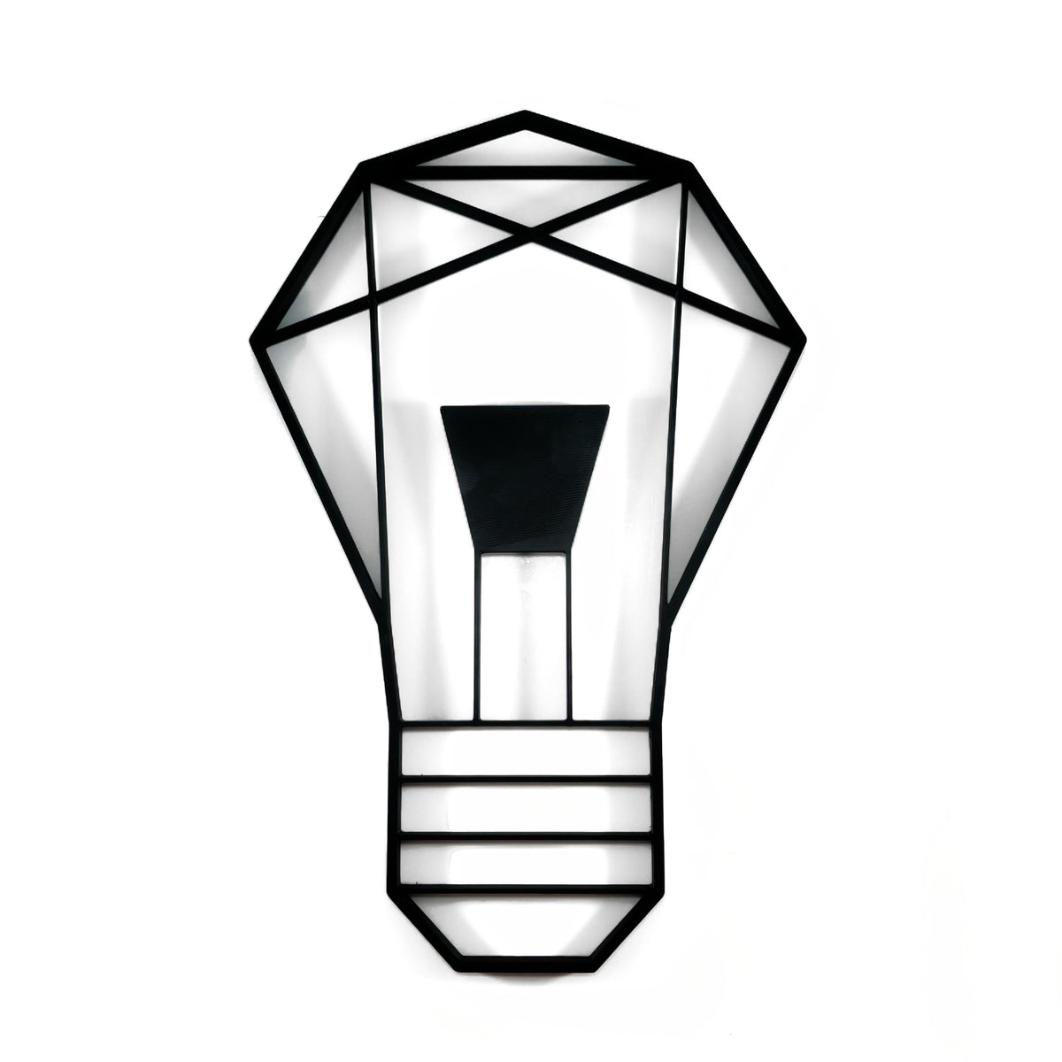 Original Geo Bulb Relief - layered 3D-printed wall art piece, hand-finished by Soul Kid Dsgn