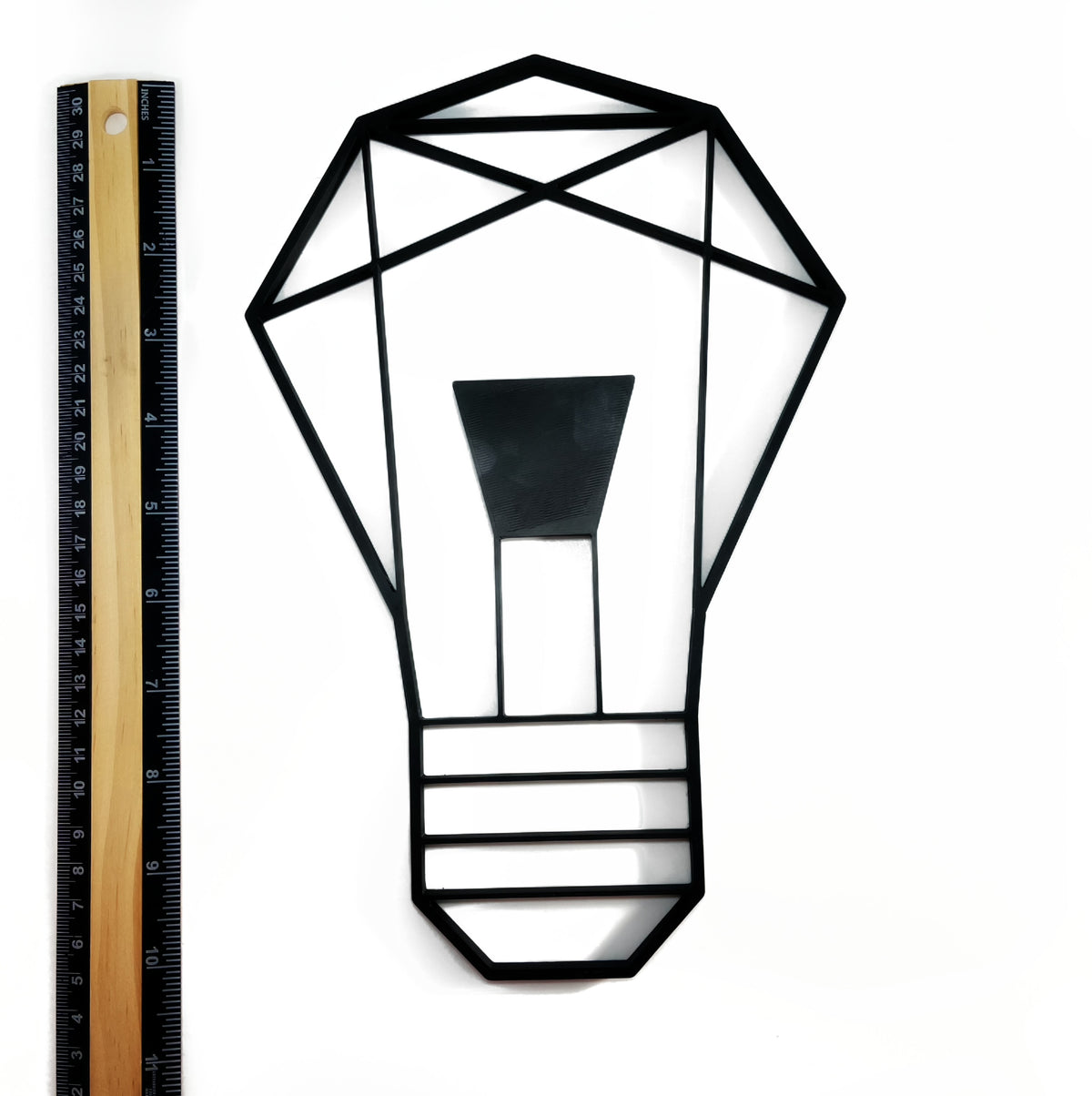 Original Geo Bulb Relief - layered 3D-printed wall art piece, hand-finished by Soul Kid Dsgn, view 3