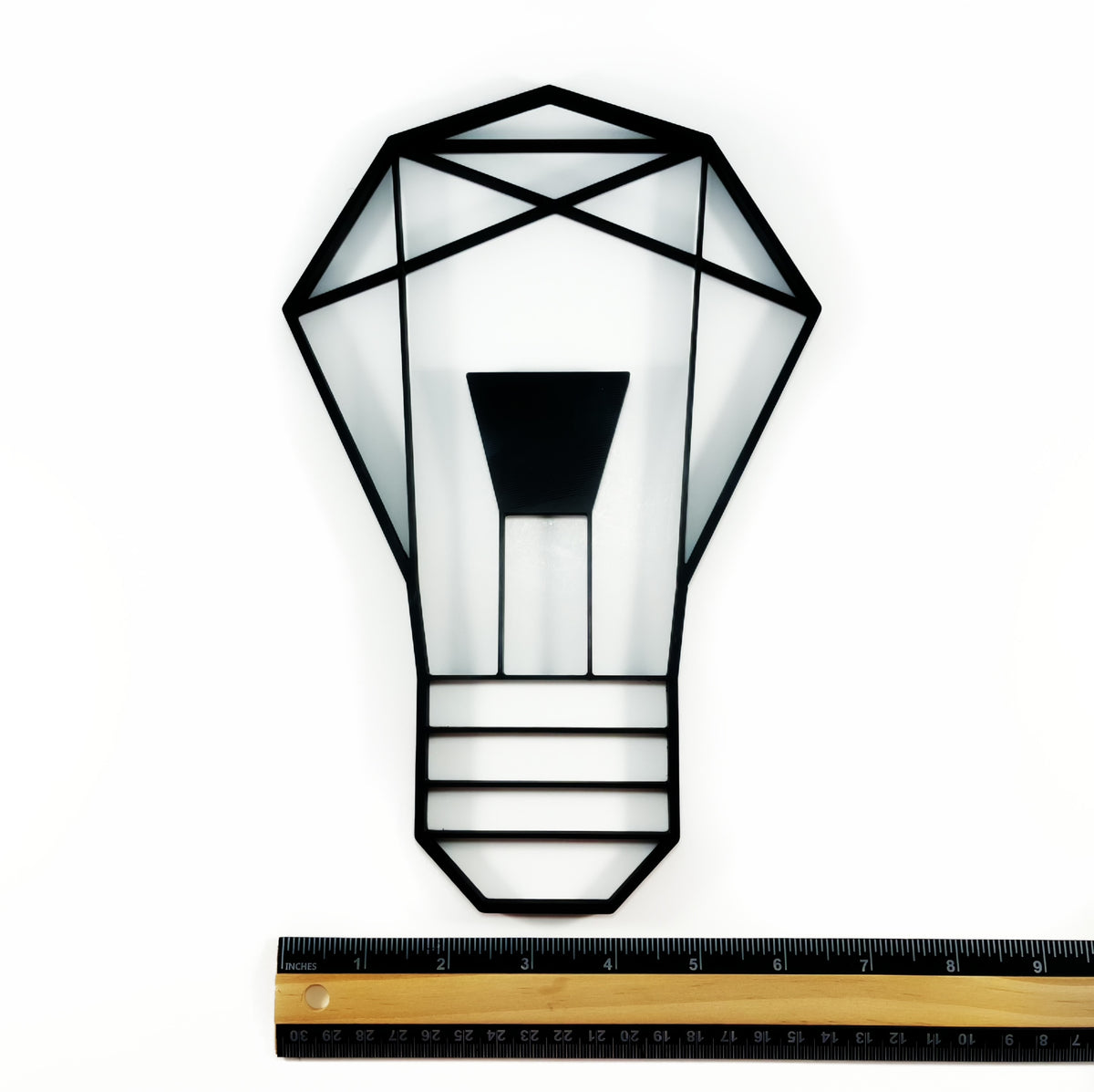 Original Geo Bulb Relief - layered 3D-printed wall art piece, hand-finished by Soul Kid Dsgn, view 4