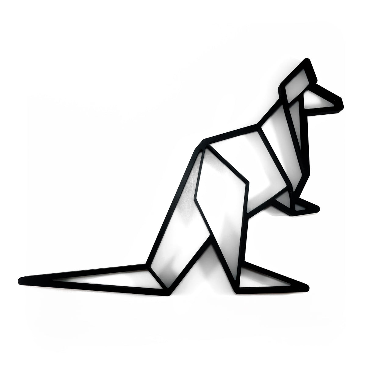 Original Geo Kangaroo Relief - layered 3D-printed wall art piece, hand-finished by Soul Kid Dsgn