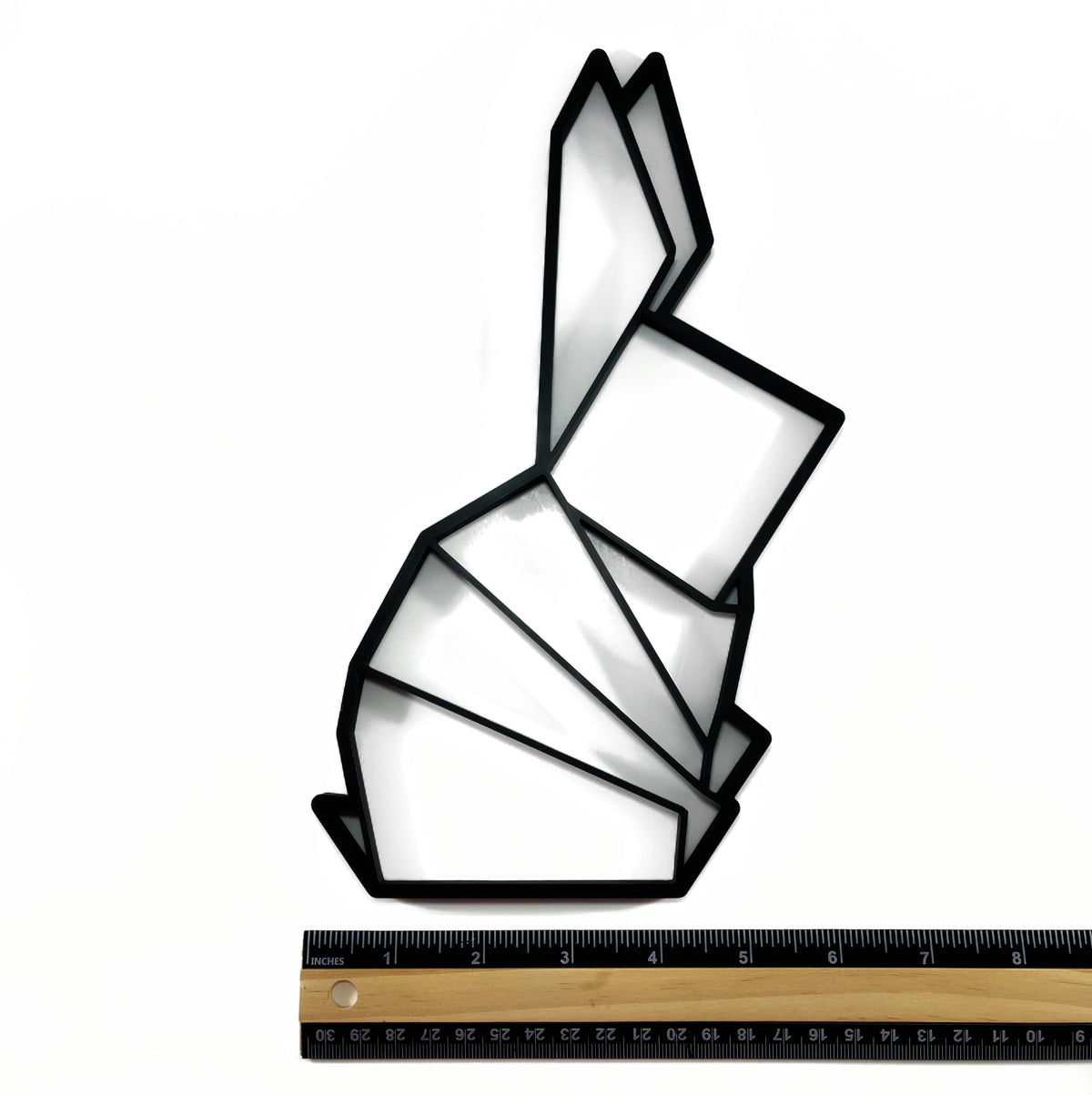 Original Geo Bunny Relief - layered 3D-printed wall art piece, hand-finished by Soul Kid Dsgn, view 3