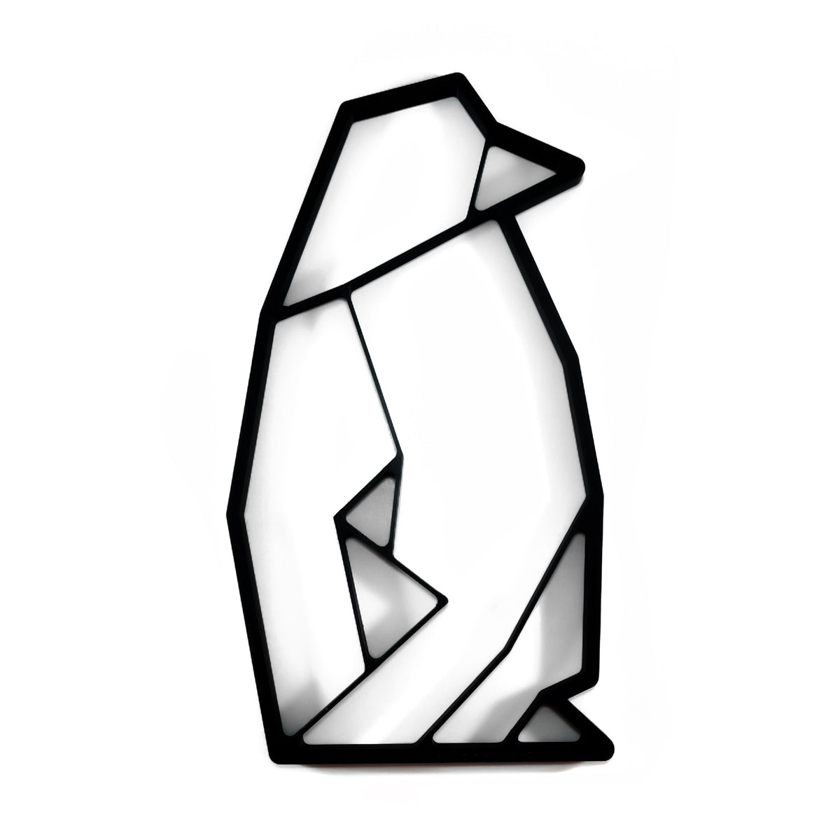 Original Geo Penguin Relief - layered 3D-printed wall art piece, hand-finished by Soul Kid Dsgn