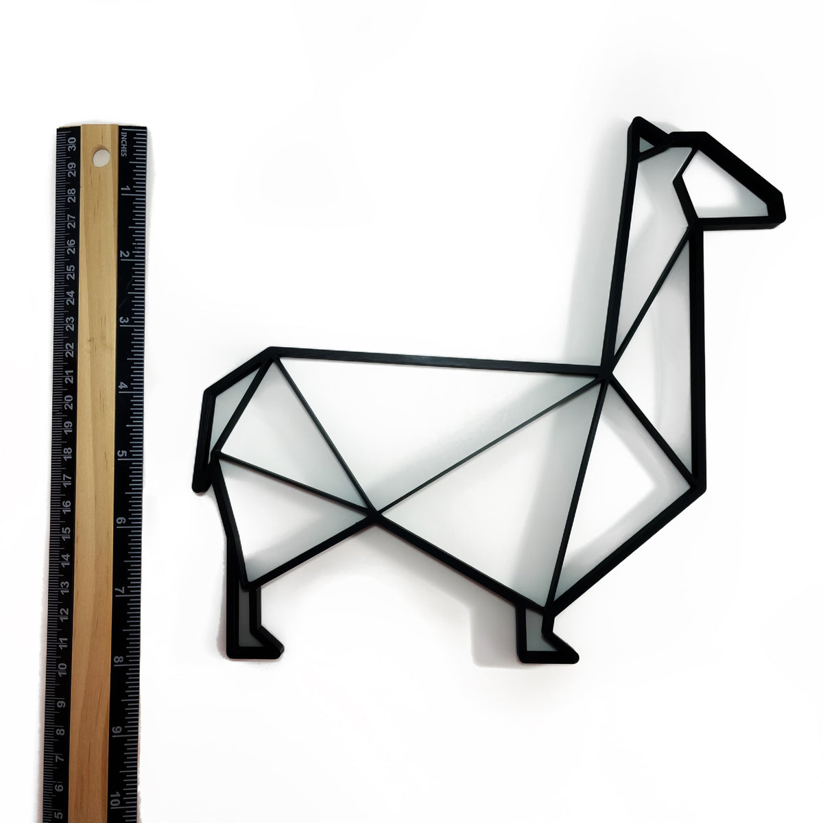 Original Geo Llama Relief - layered 3D-printed wall art piece, hand-finished by Soul Kid Dsgn, view 3