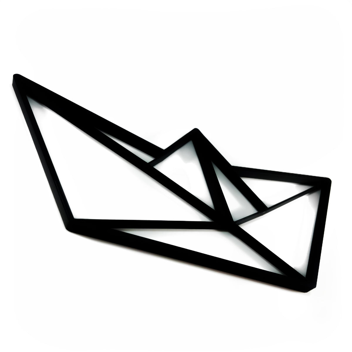 Original Geo Paper Boat Relief - layered 3D-printed wall art piece, hand-finished by Soul Kid Dsgn, view 2