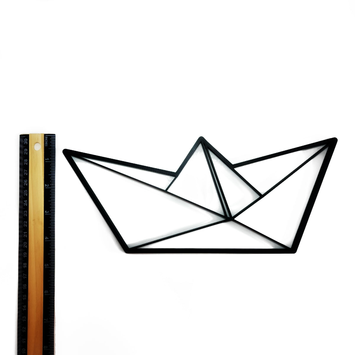 Original Geo Paper Boat Relief - layered 3D-printed wall art piece, hand-finished by Soul Kid Dsgn, view 4