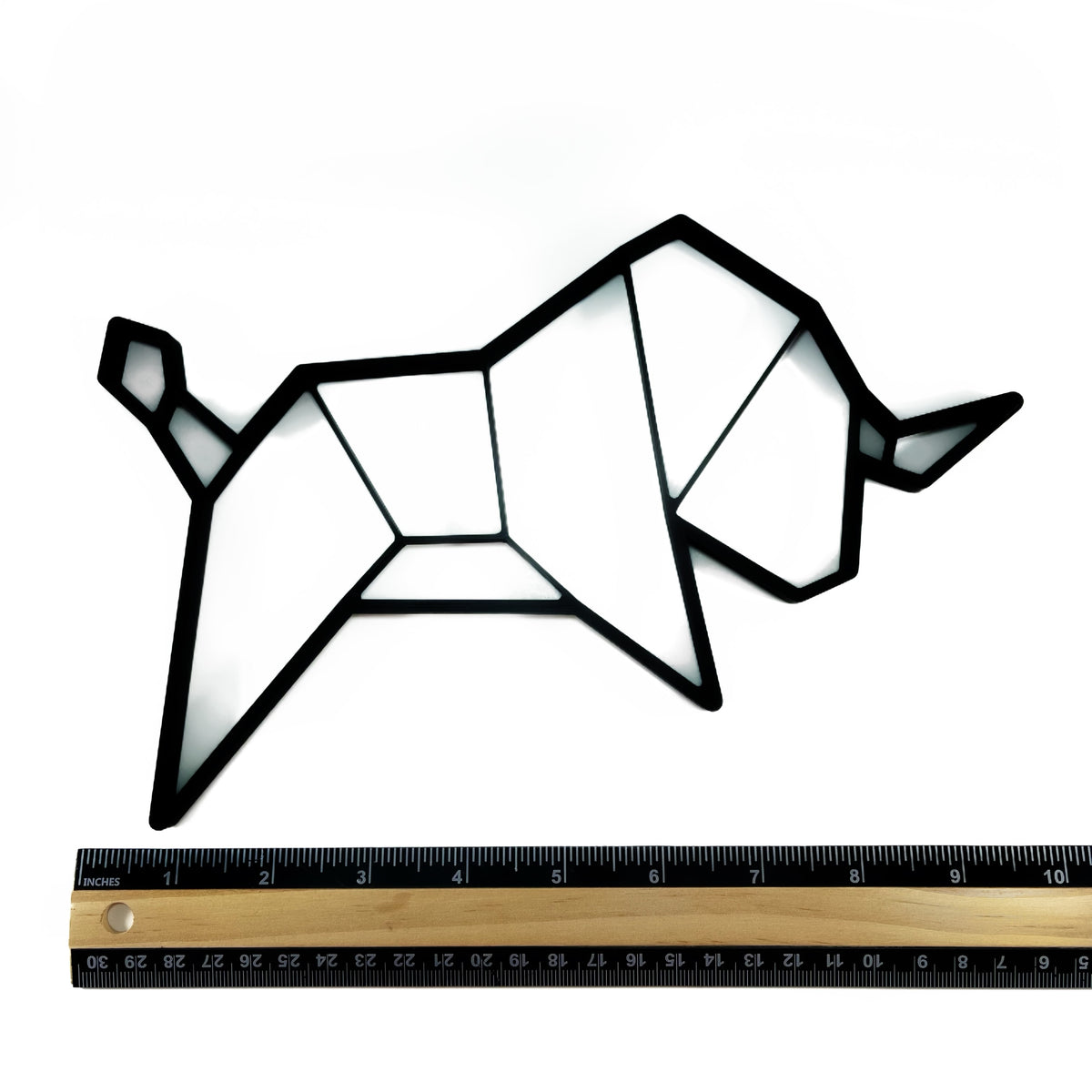 Original Geo Bull Relief - layered 3D-printed wall art piece, hand-finished by Soul Kid Dsgn, view 2
