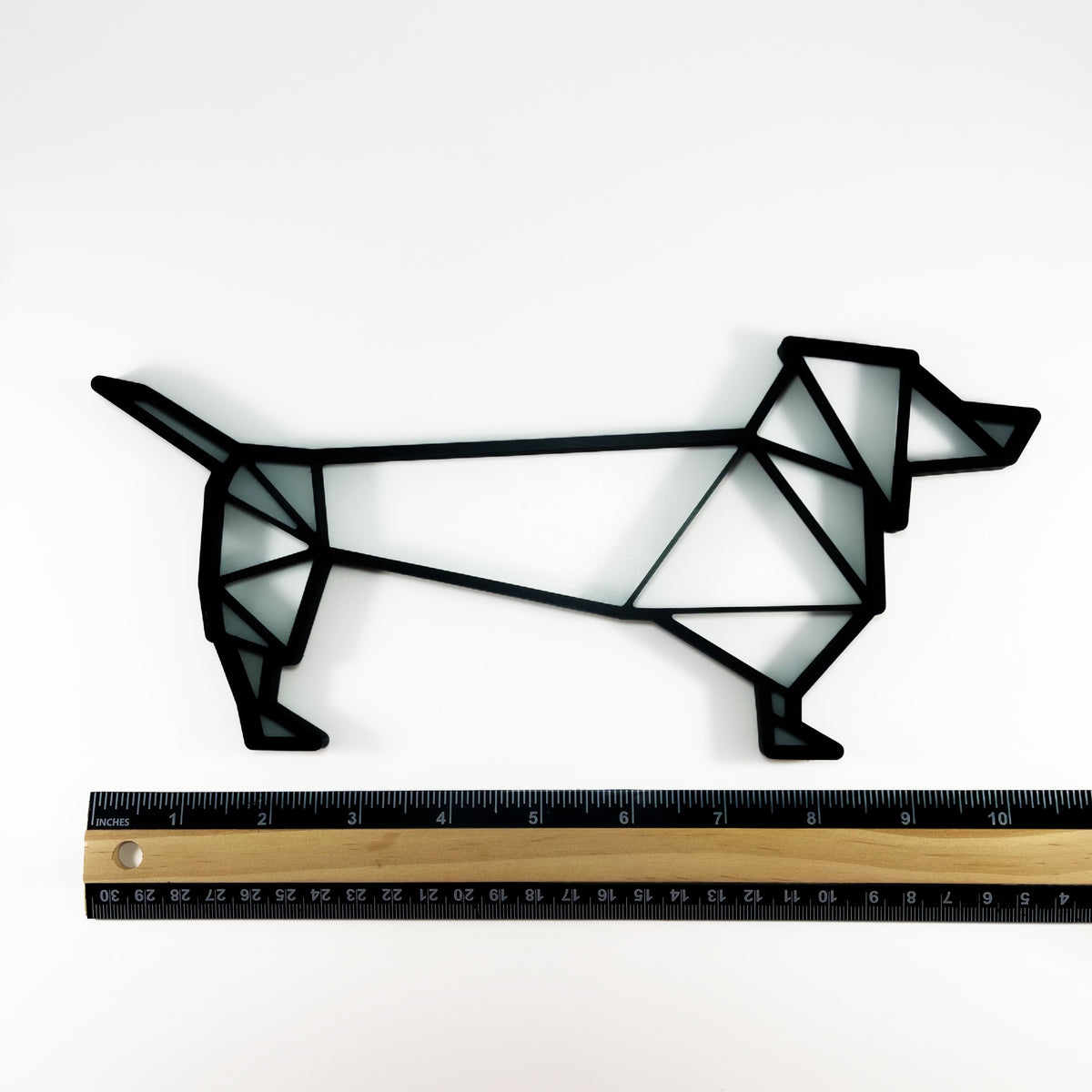 Original Geo Dachshund Relief - layered 3D-printed wall art piece, hand-finished by Soul Kid Dsgn, view 3