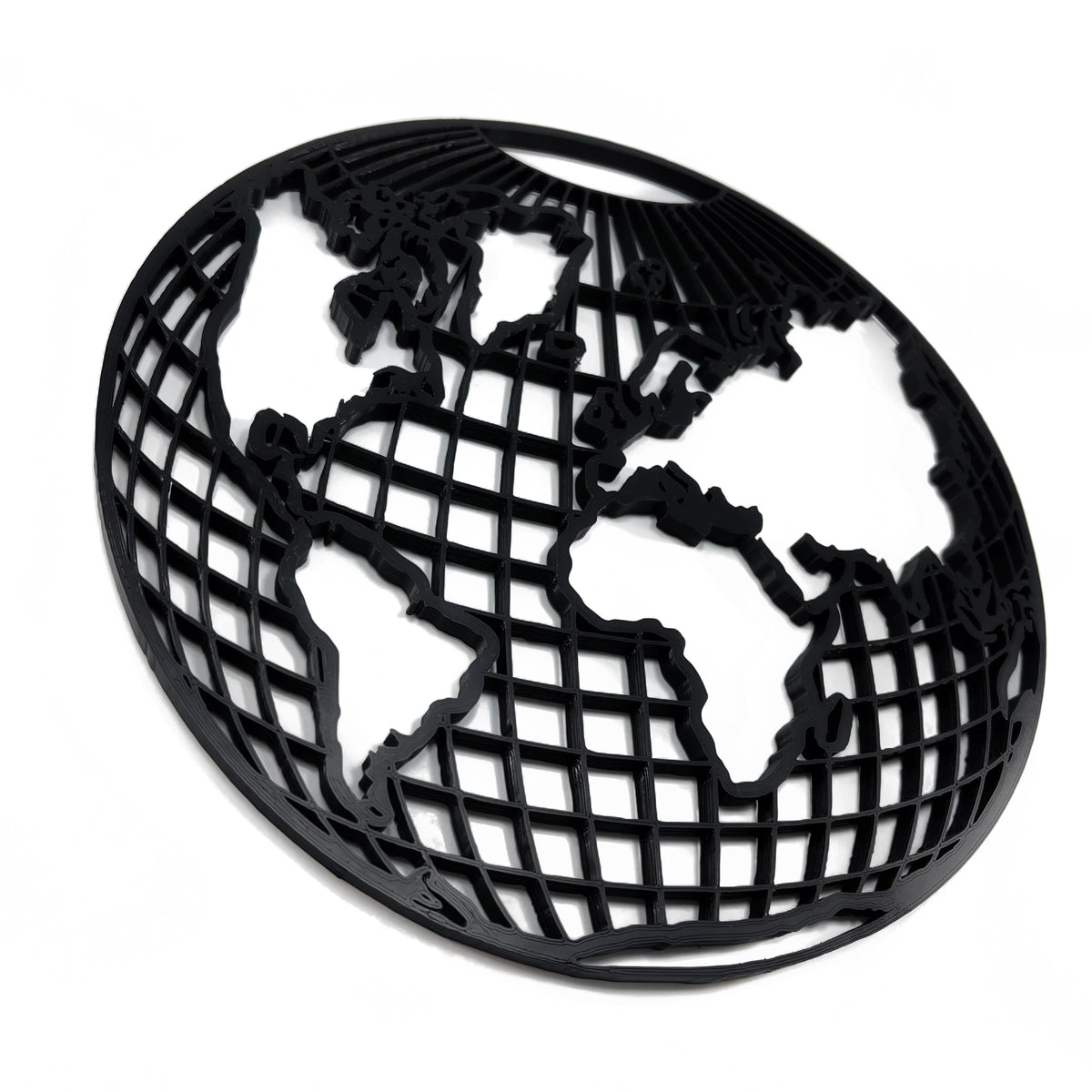 Original Geo Globe Relief - layered 3D-printed wall art piece, hand-finished by Soul Kid Dsgn, view 2