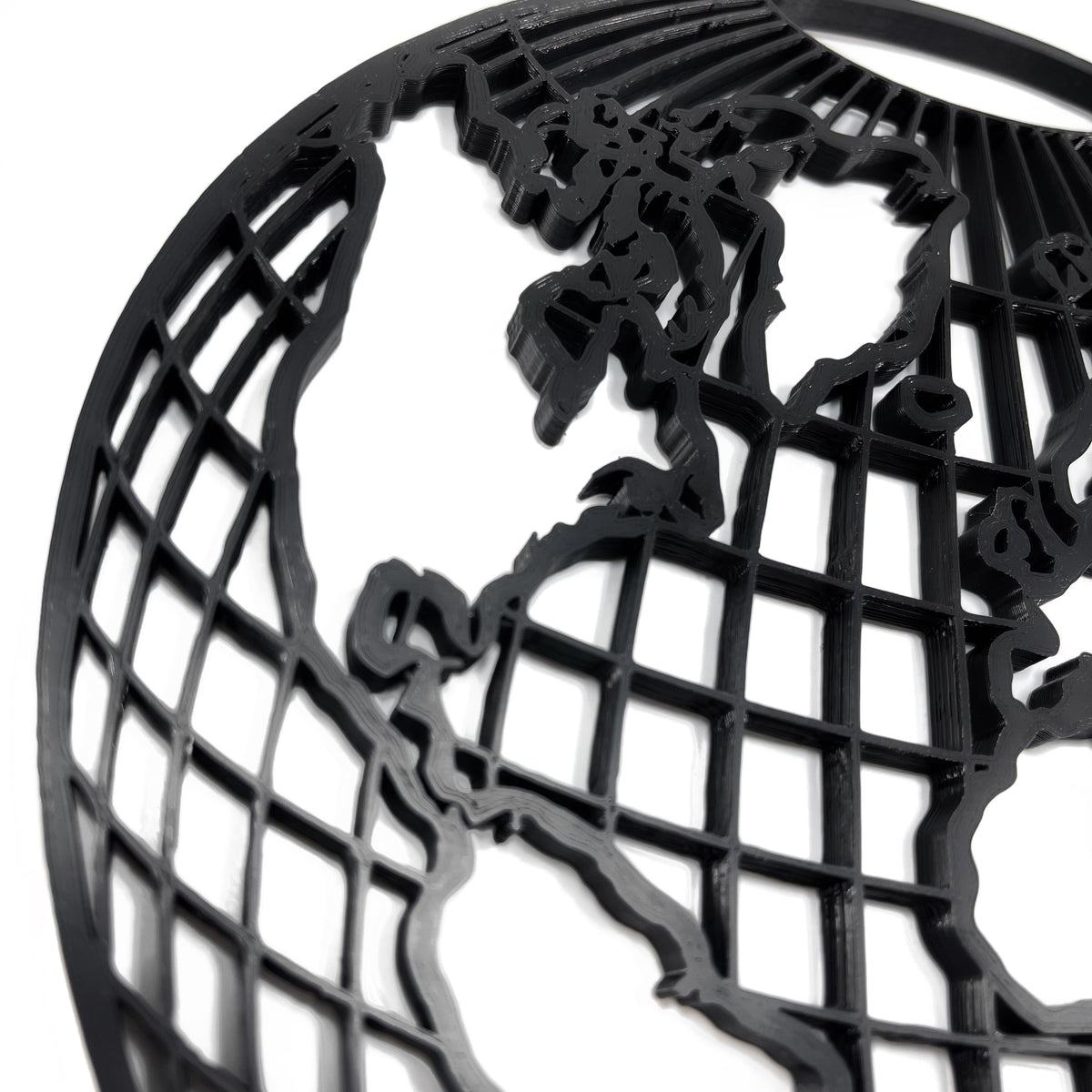Original Geo Globe Relief - layered 3D-printed wall art piece, hand-finished by Soul Kid Dsgn, view 3